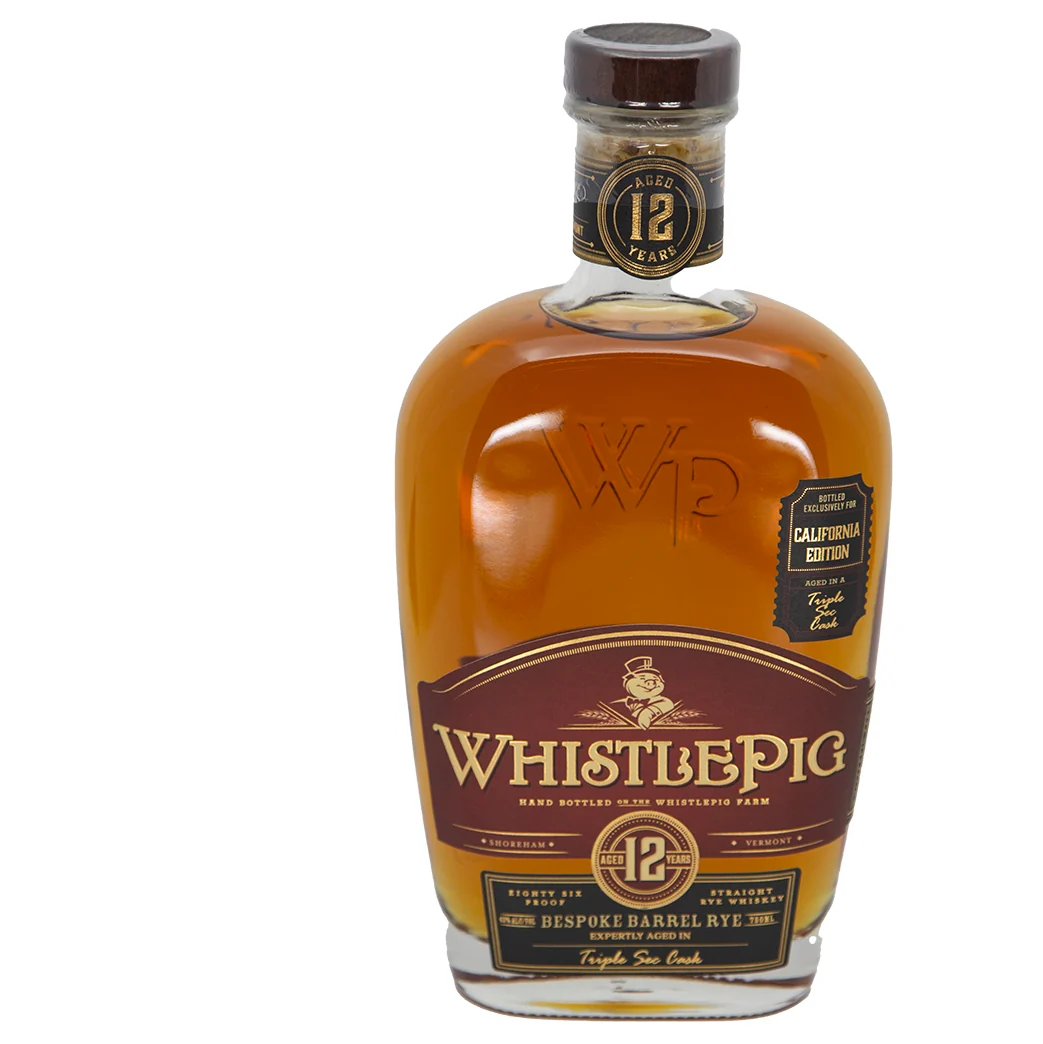Whistle Pig 12 year California Edition Triple Sec Finish Bespoke Barrel Rye Whiskey 750mL